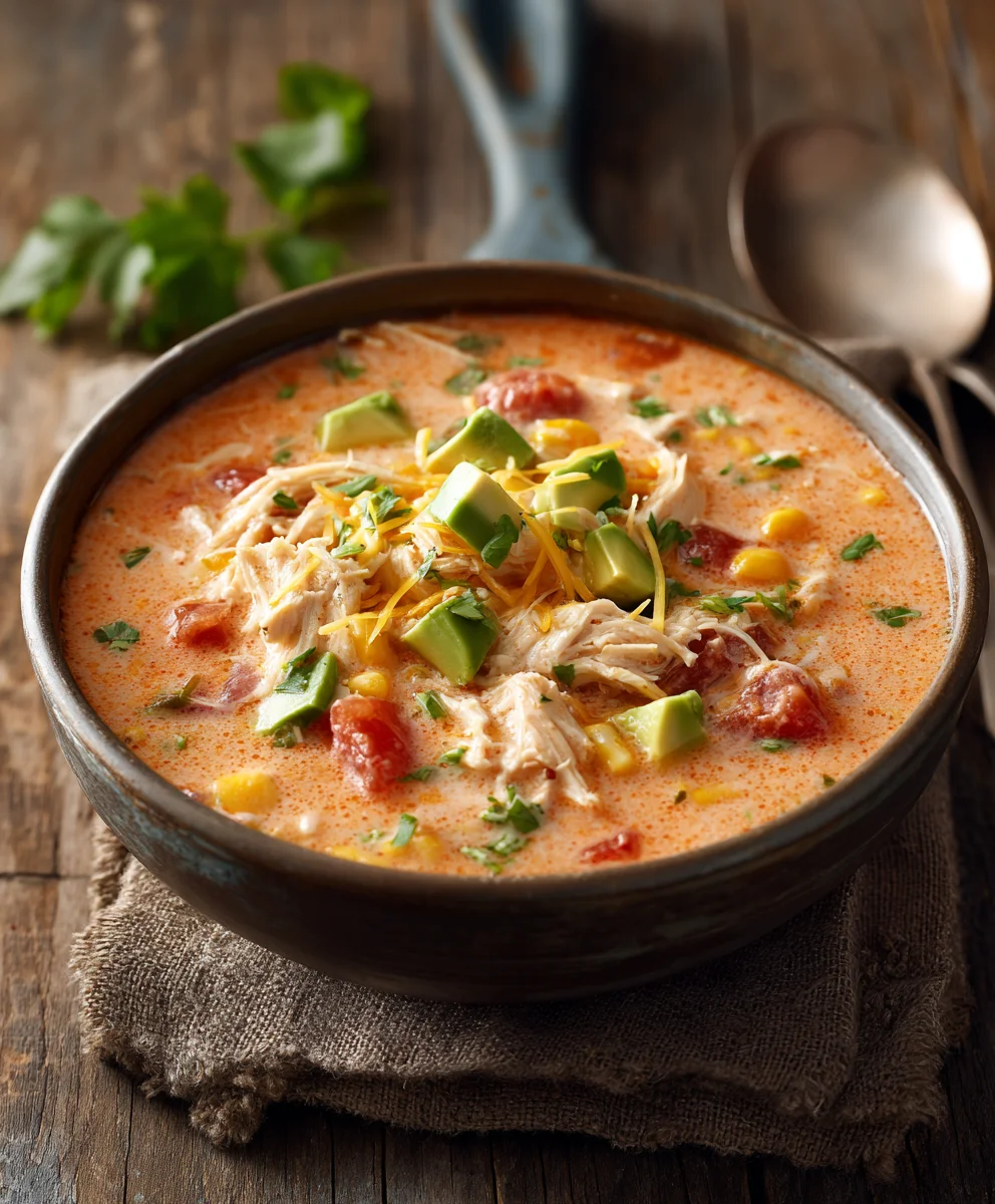 Easy Creamy Chicken Enchilada Soup Recipe