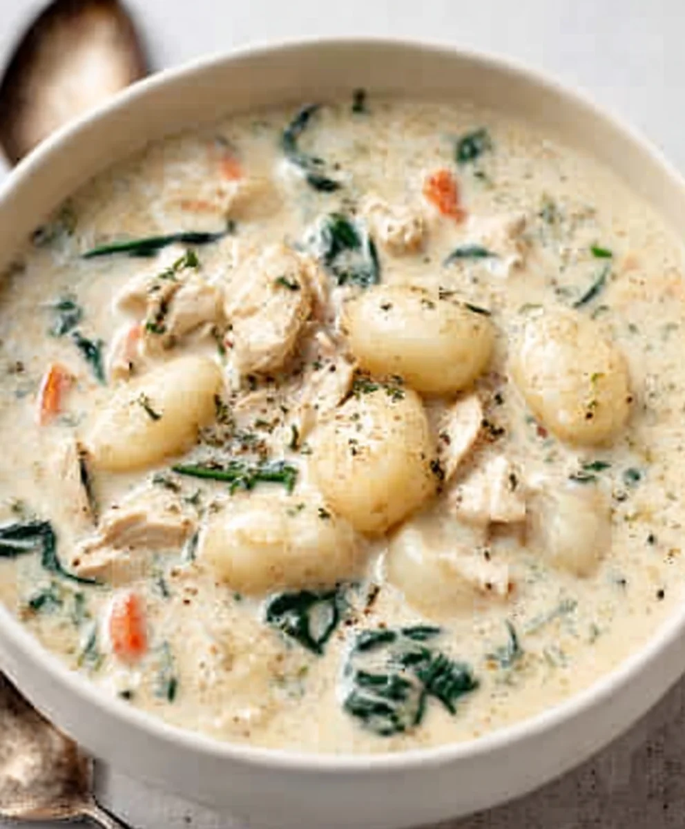 Copycat Olive Garden Chicken Gnocchi Soup Recipe