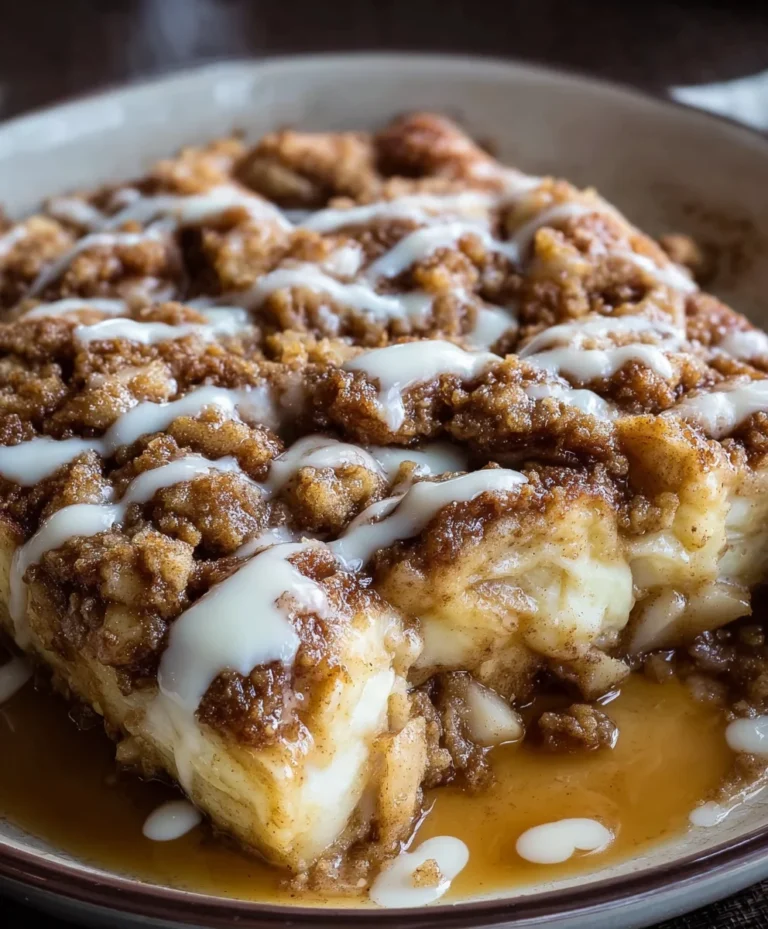 Apple Crisp Cinnamon Roll Casserole Dessert