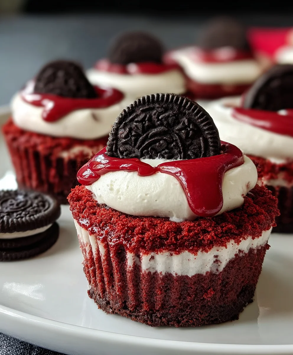 Mini Red Velvet Oreo Cheesecakes-Easy Dessert