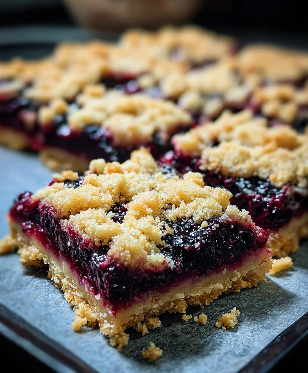 Blackberry Pie Crum extractble Bars Easy Recipe