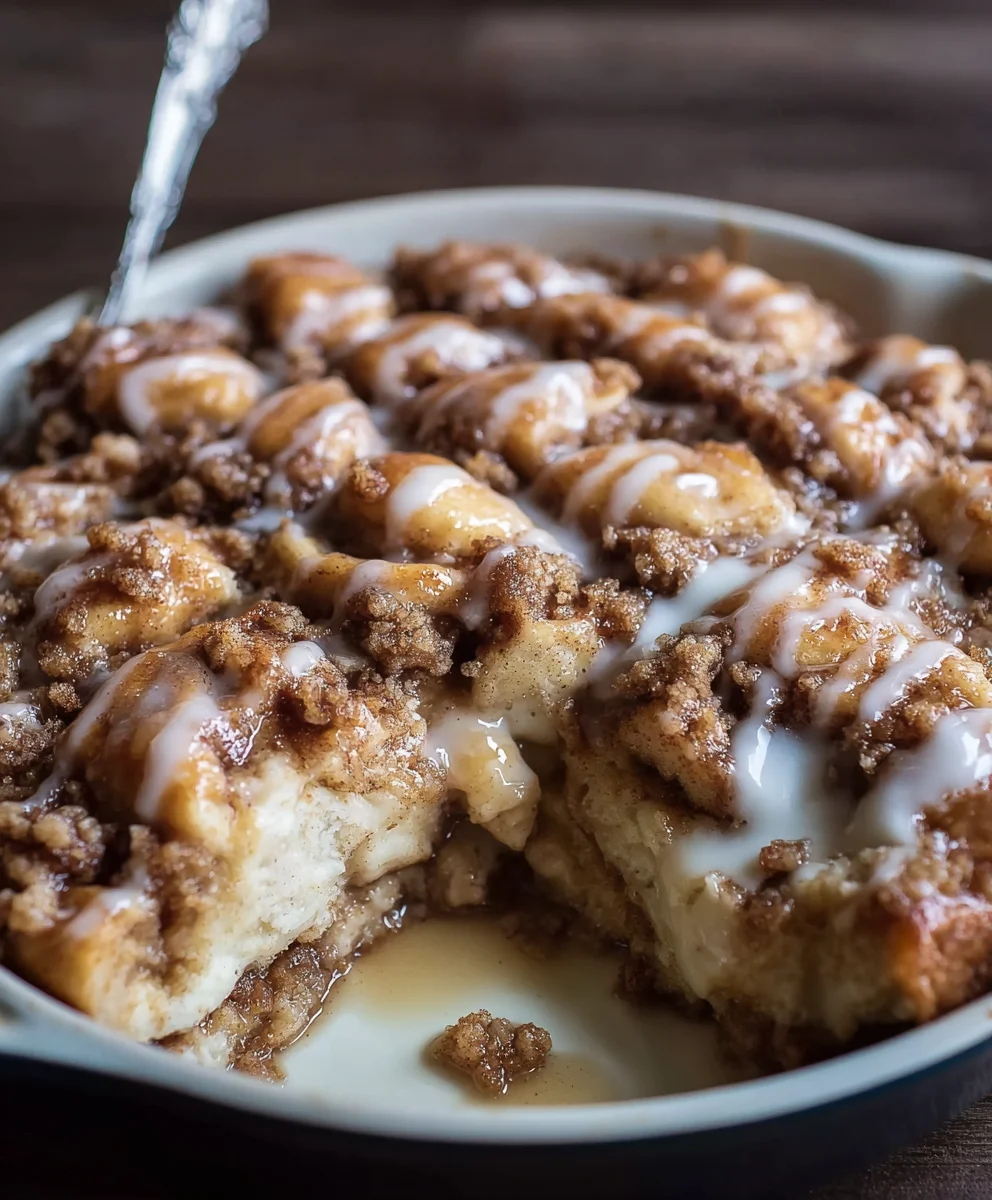 Apple Crisp Cinnamon Roll Casserole Dessert