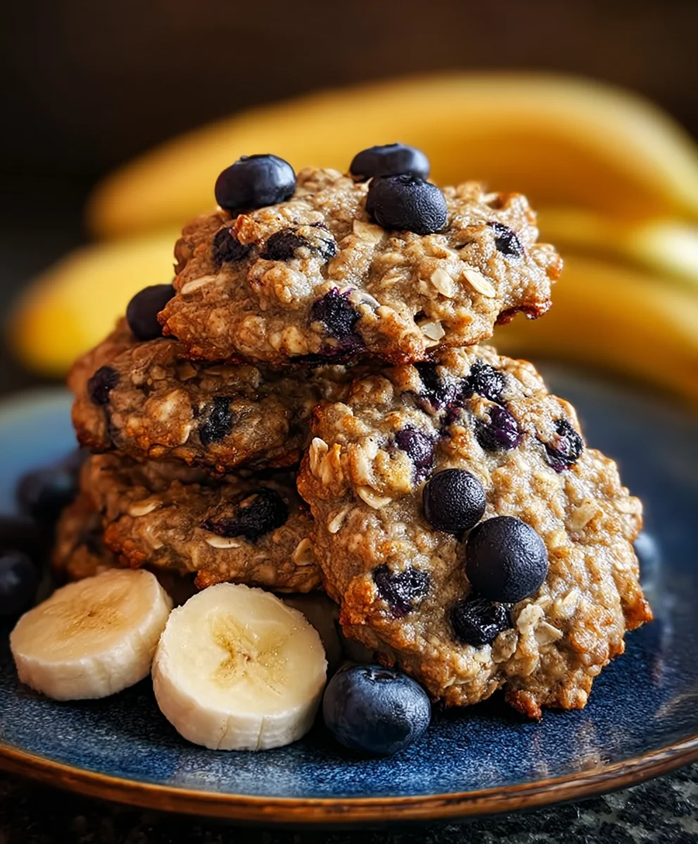Banana Blueberry Breakfast Cookies-Healthy Easy Treat
