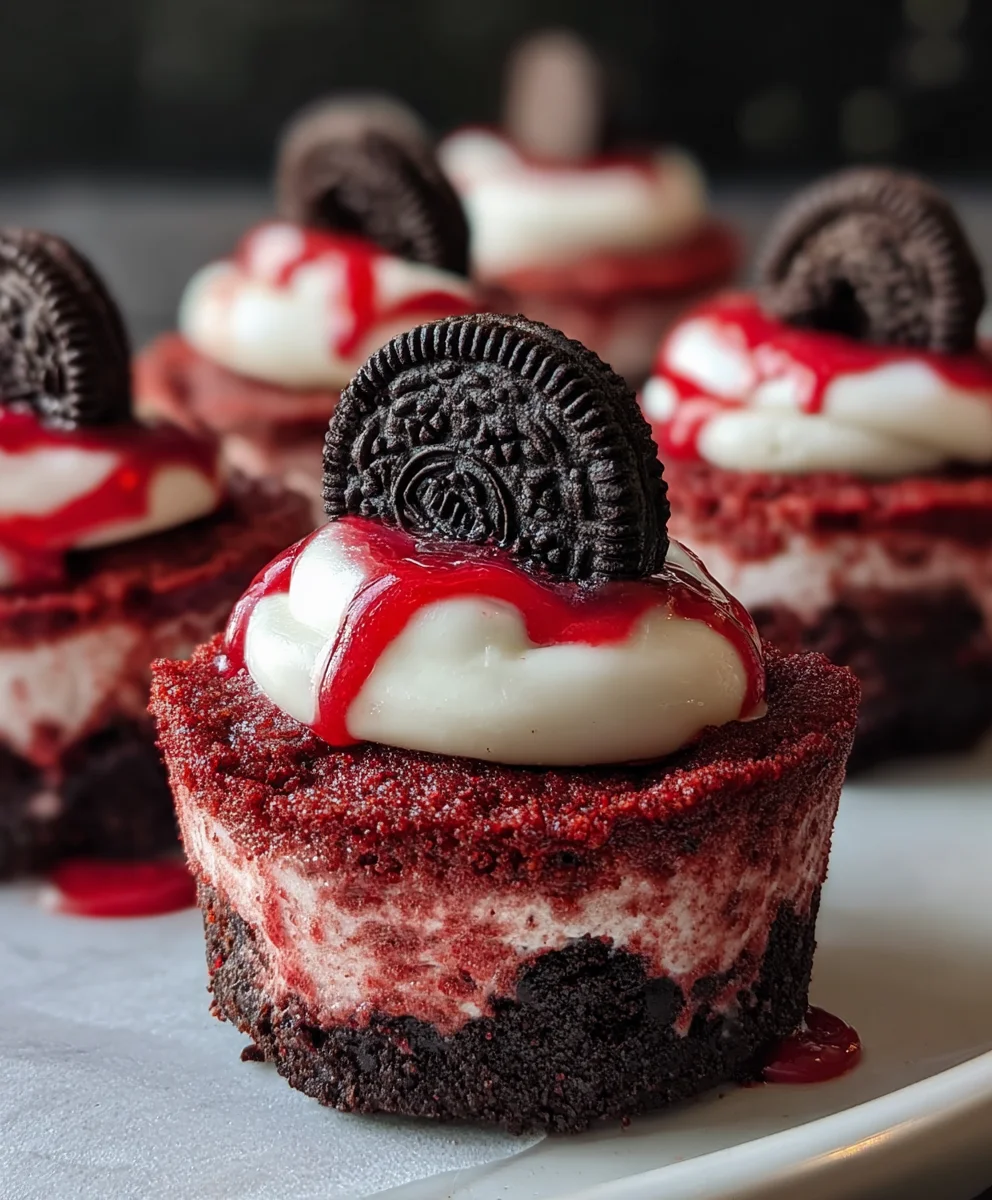 Mini Red Velvet Oreo Cheesecakes-Easy Dessert