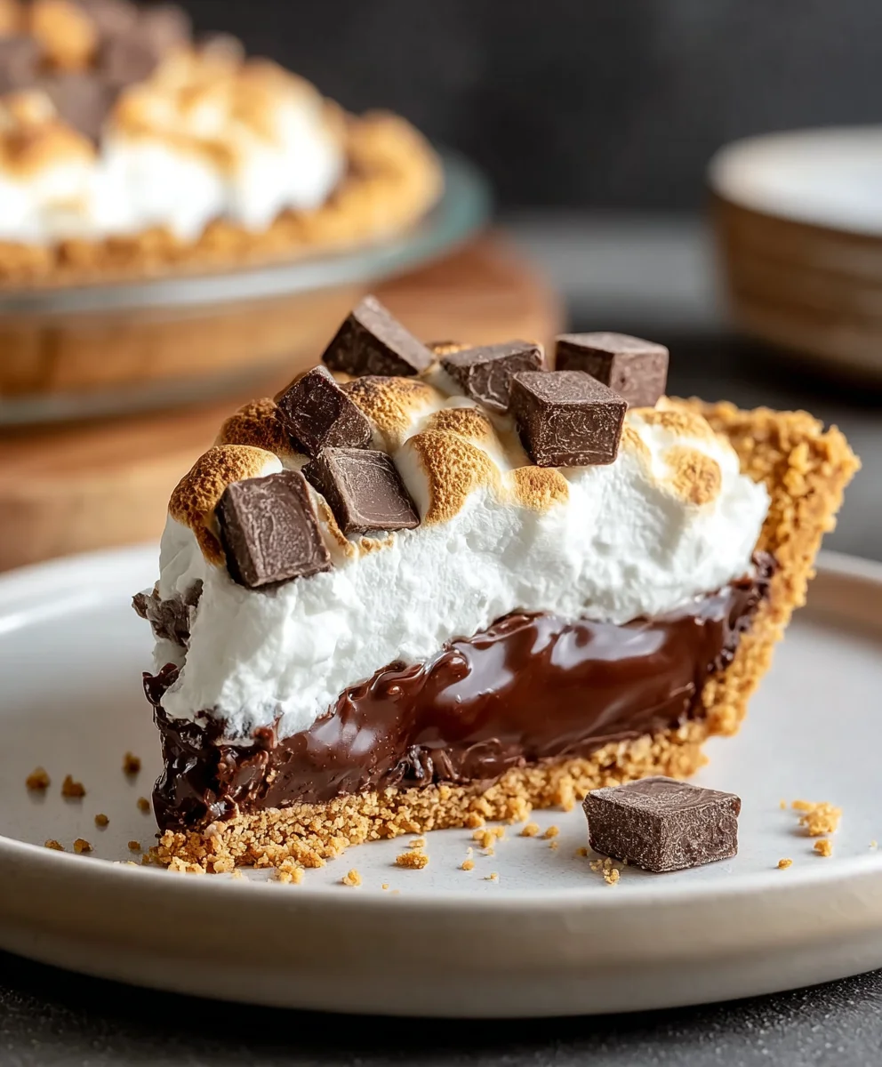 Easy Smores Pie Recipe- Decadent Chocolate Grabeef ham Cracker Dessert