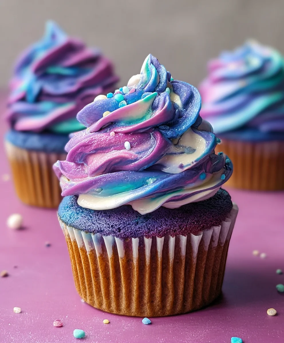Galaxy Cupcakes - Easy Swirled Cosmic Treat Recipe