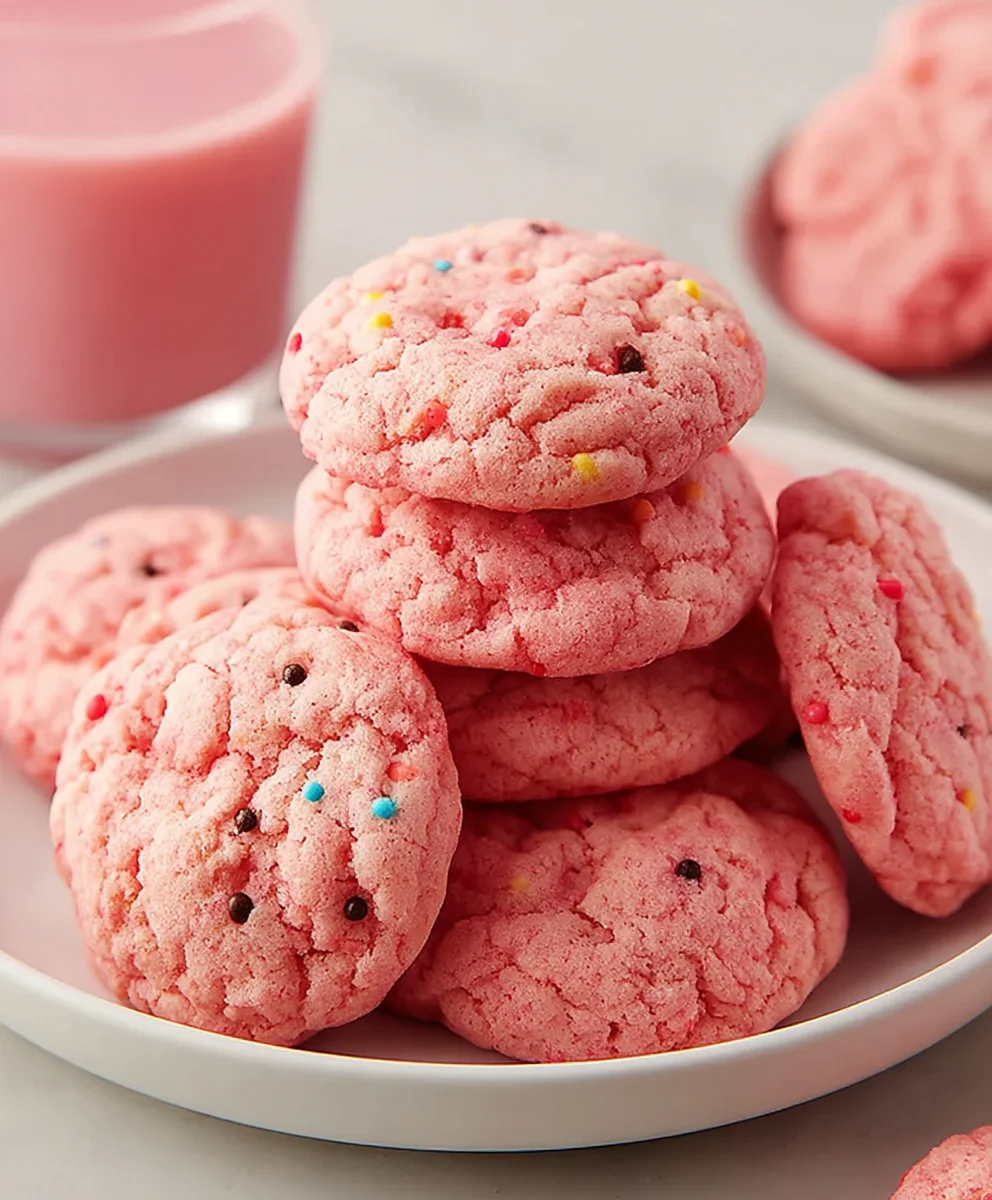 Easy Strawberry Cake Mix Cookies-Quick Delicious Treats