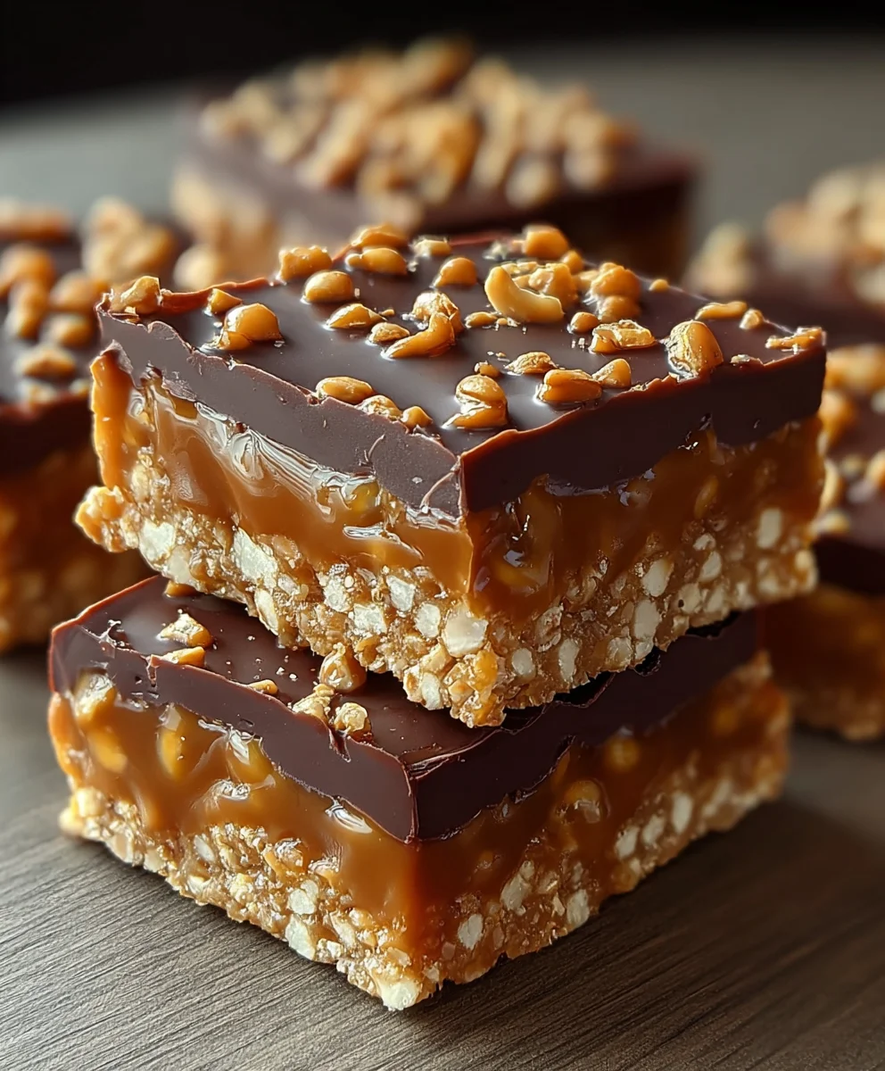 Caramel Fudge Crunch Bars Easy Recipe