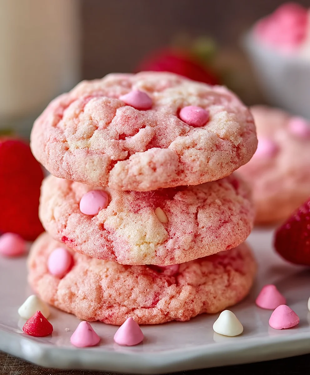 Easy Strawberry Cake Mix Cookies - Quick & Delicious