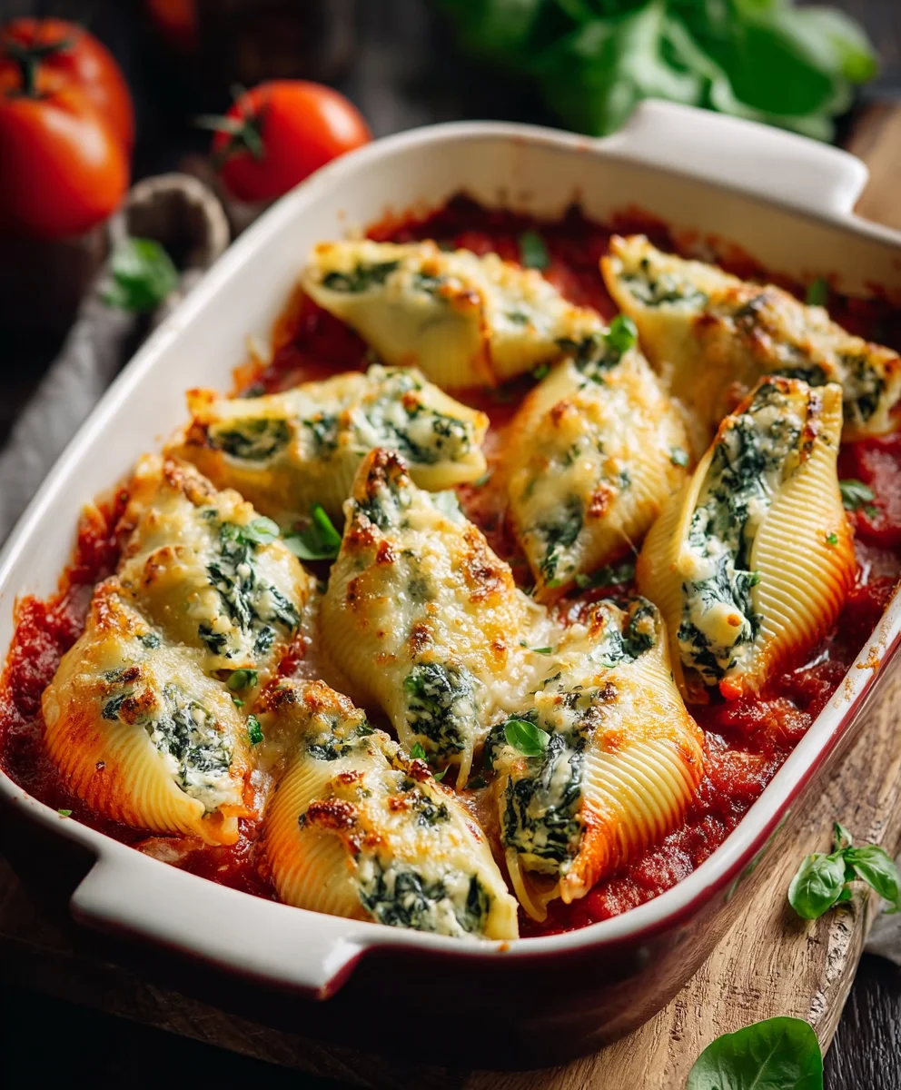 Spinach Ricotta Stuffed Shells- Easy Dinner Recipe
