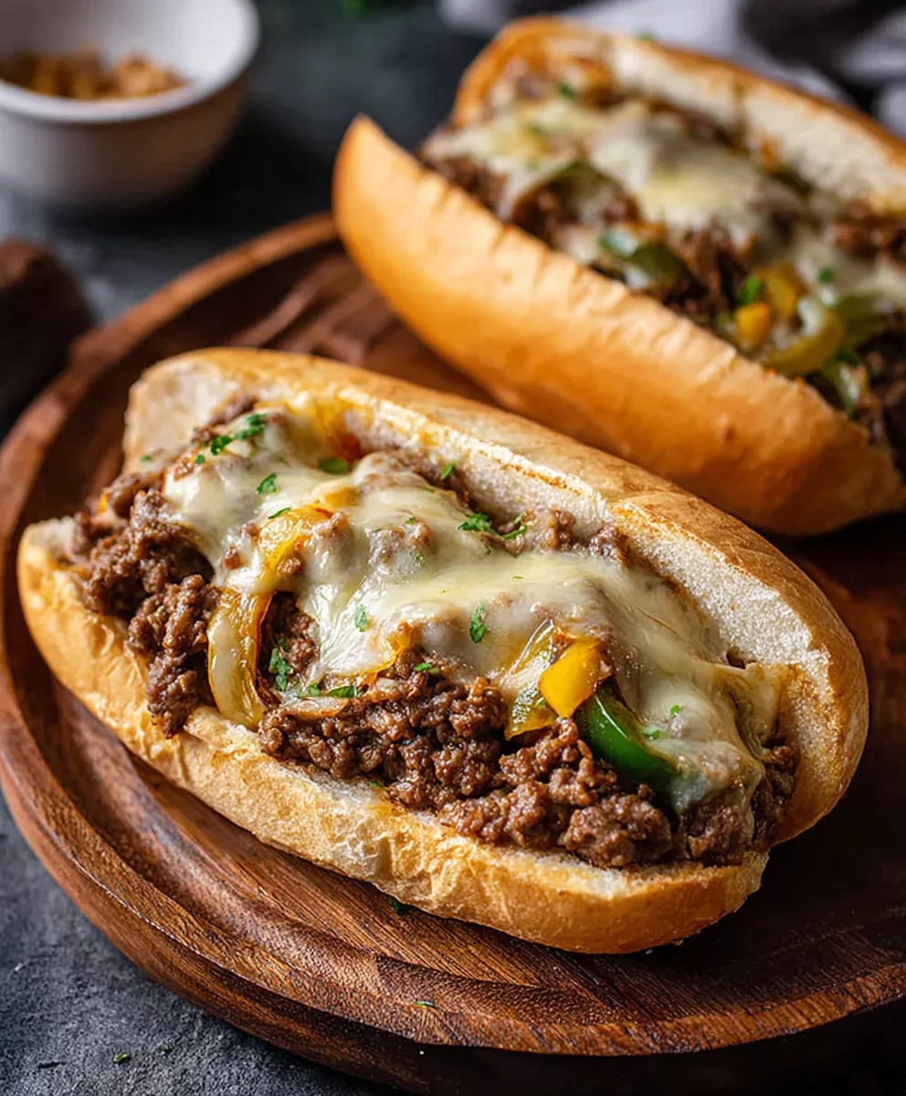 Easy Ground Beef Philly Cheesesteak Recipe