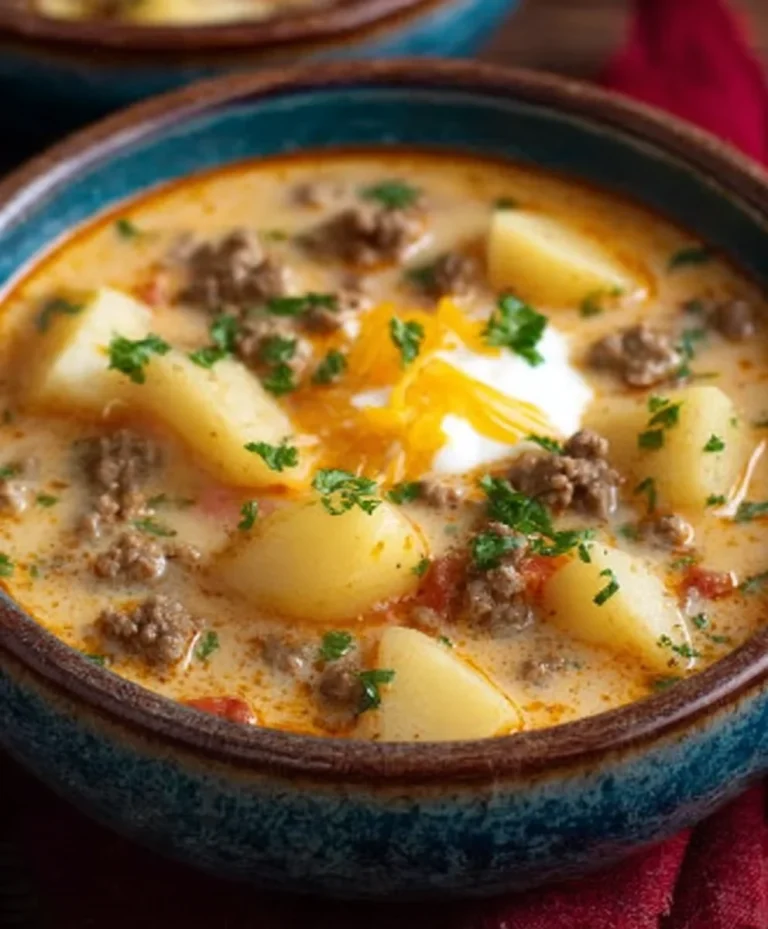 Cheesy Beef Beef Hamburger Potato Soup Recipe