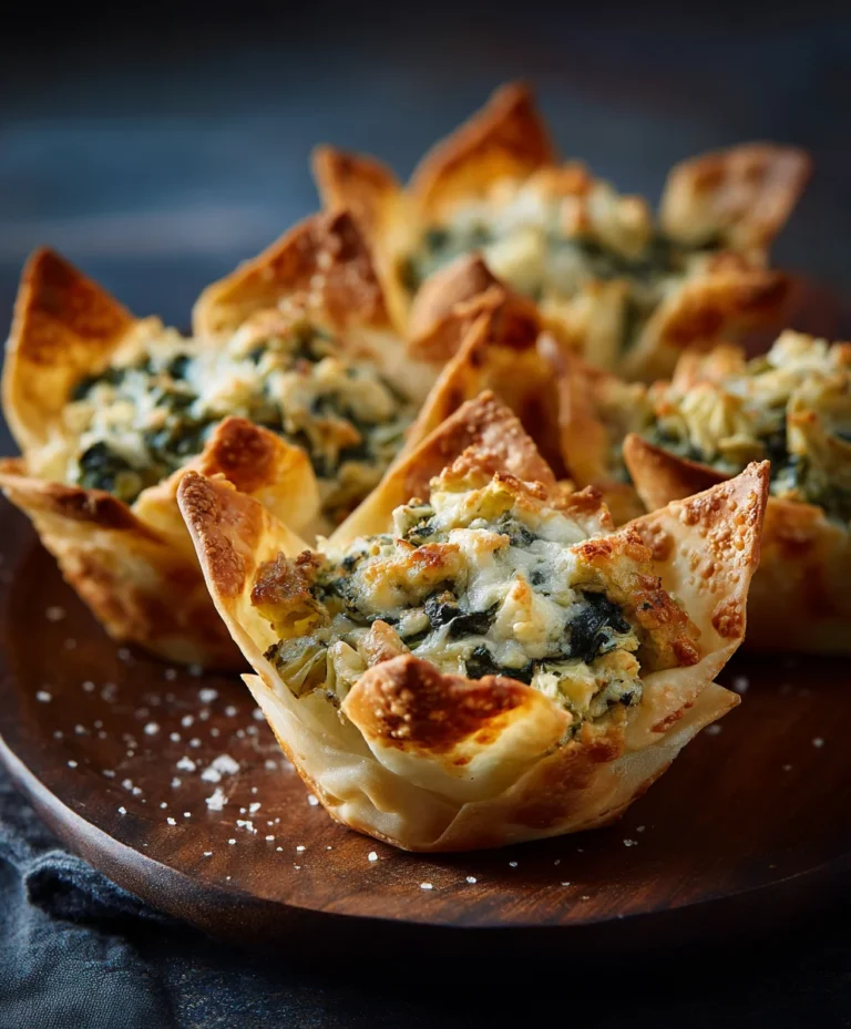 Spinach Artichoke Wonton Cups-Easy Appetizer
