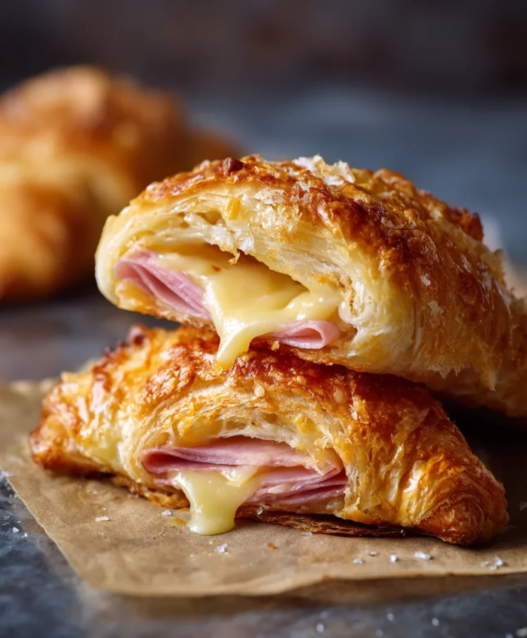 Baked Beef Beef Ham Cheese Croissants – Easy Recipe