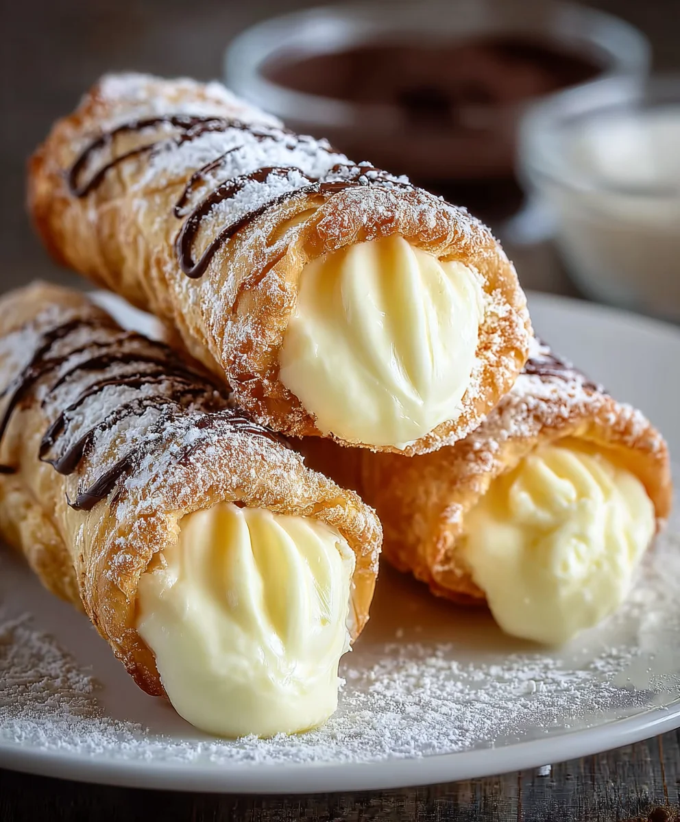 Easy Italian Cream Stuffed Cannoncini Recipe