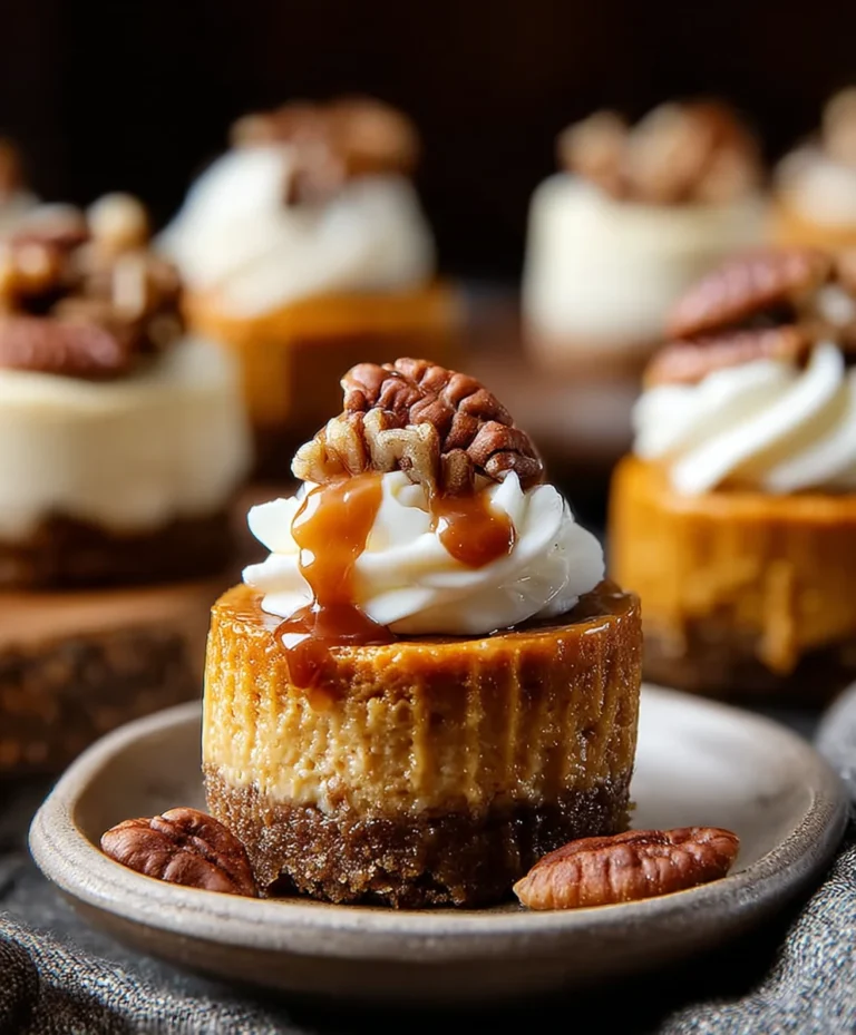 Pumpkin Pecan Mini Cheesecakes-Festive Dessert