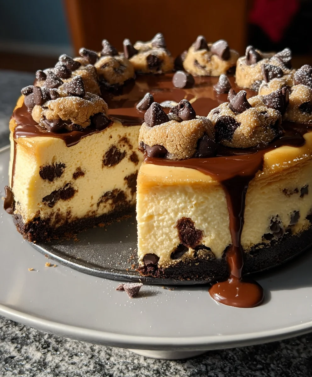 Chocolate Chip Cookie Cheesecake-Decadent Dessert