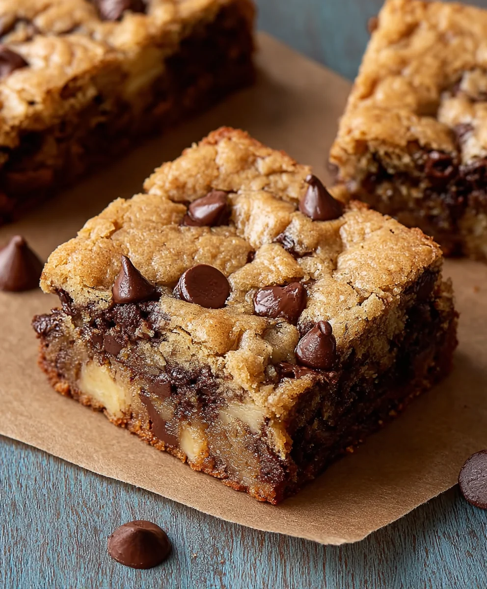 Easy Banana Chocolate Chip Cookie Bars Recipe