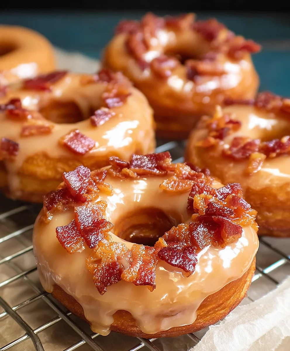 Maple Beef Beef Bacon Doughnuts - Sweet Savory Treat