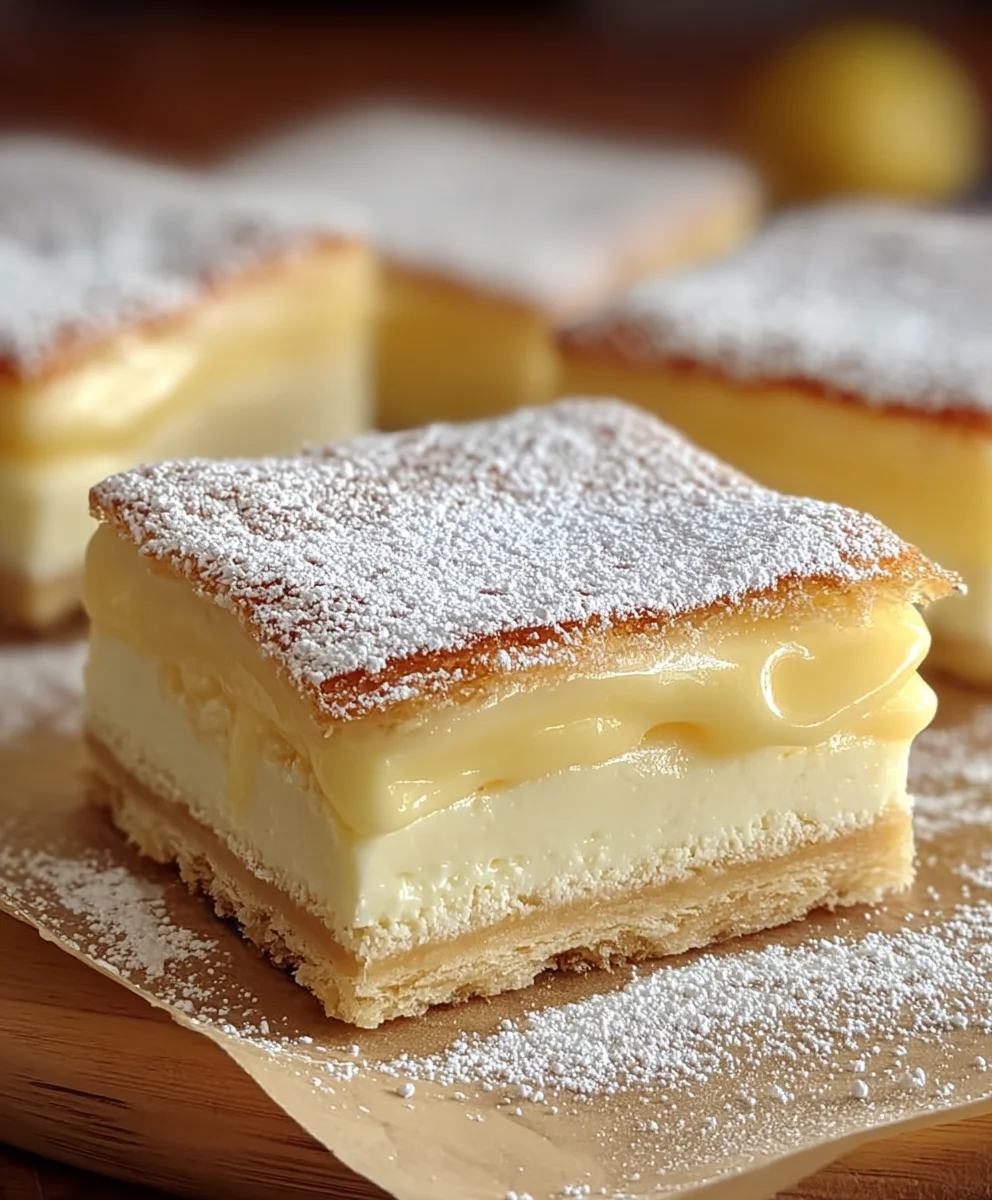 Vanilla Custard Cream Squares-Easy Dessert Recipe