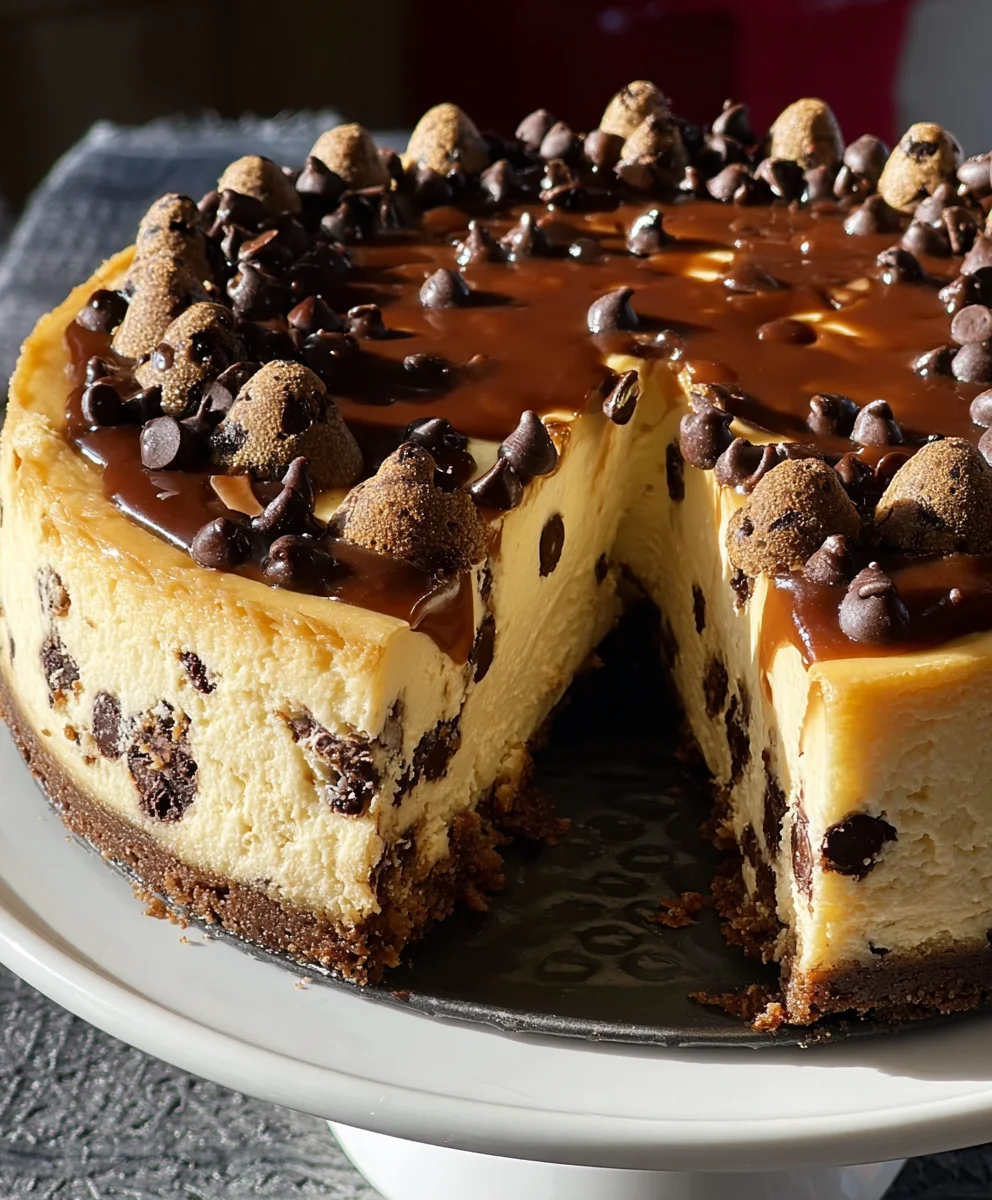 Chocolate Chip Cookie Cheesecake-Decadent Dessert