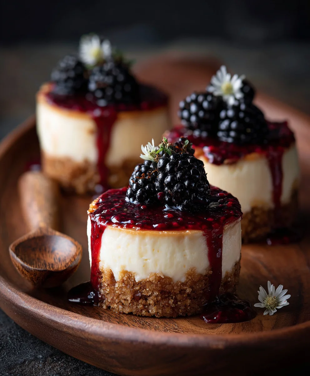 Luscious Blackberry Lavender Cheesecakes-Easy Recipe