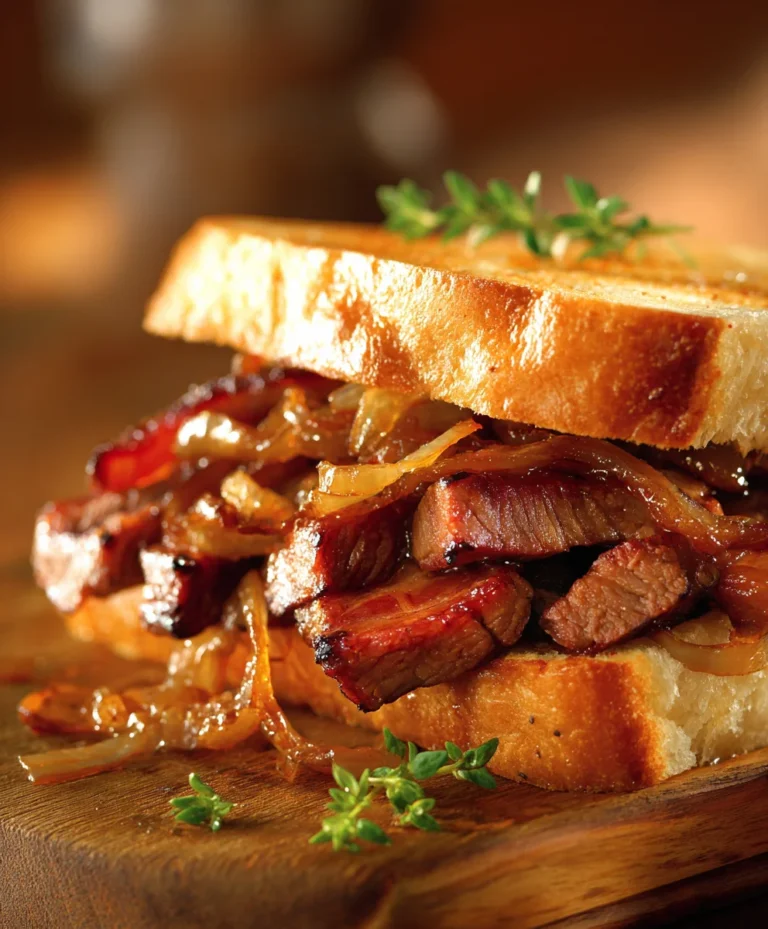 Best Beef Beef Bacon Sandwich Caramelized Onions Recipe