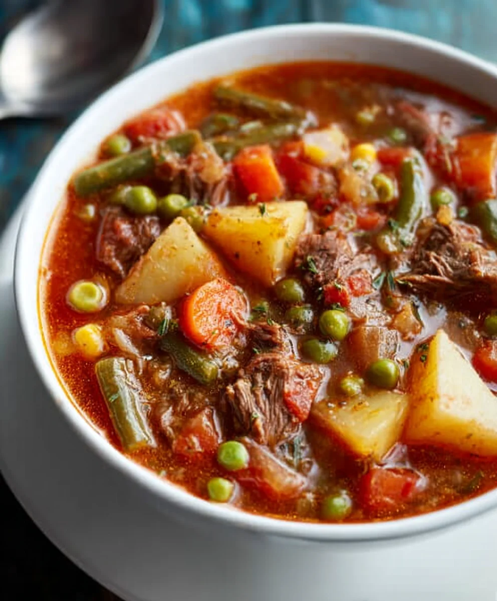 Mom's Old-Fashioned Beef Vegetable Soup Recipe