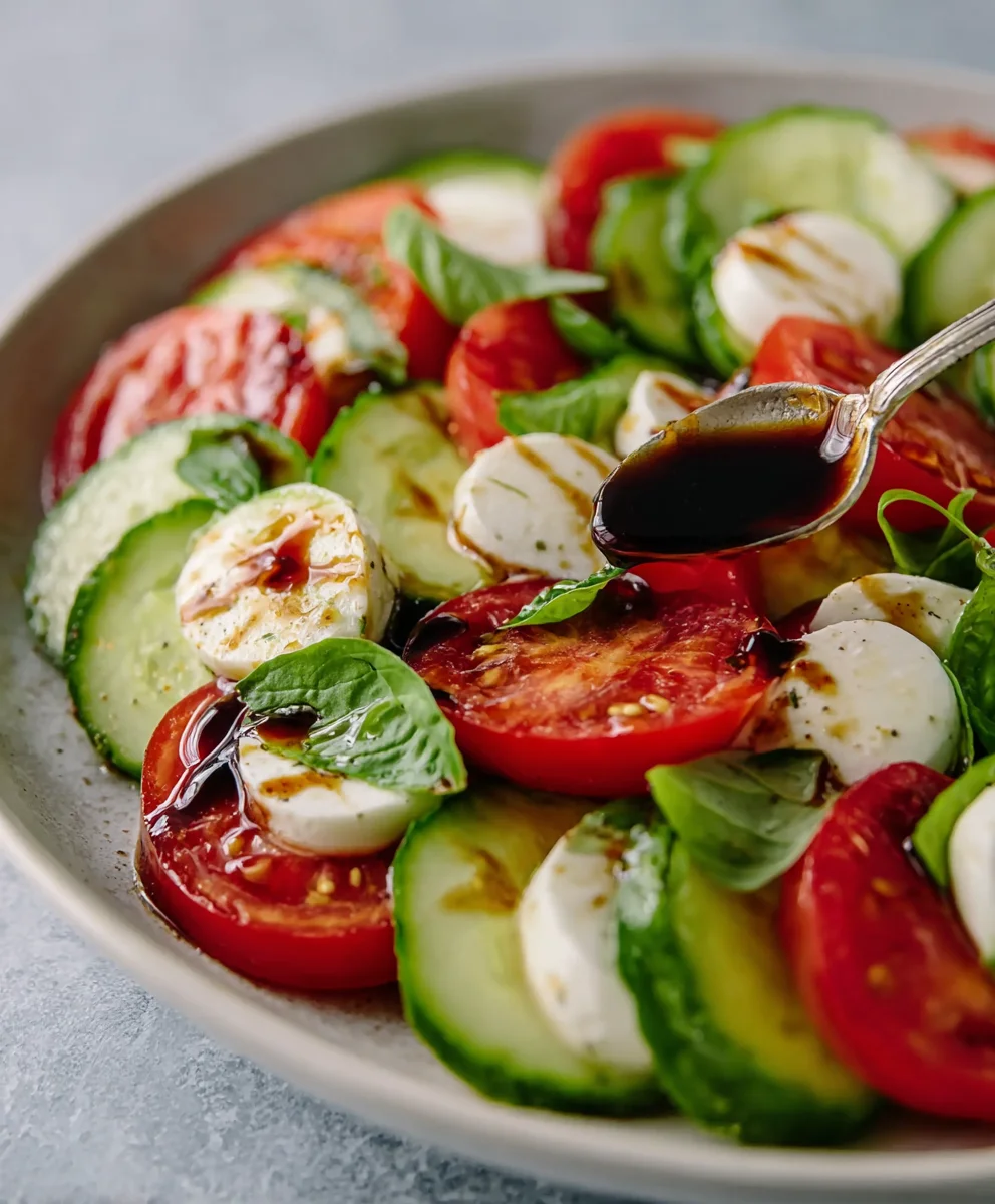 Fresh Cucumber Caprese Salad - Easy & Delicious
