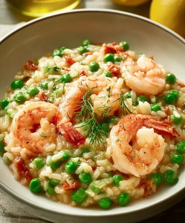 Shrimp Risotto with Peas