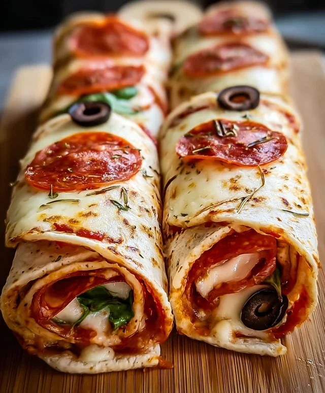 Easy Baked pizza Wraps