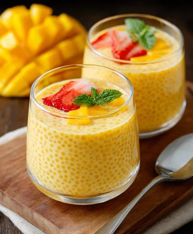 Mango Tapioca Pudding (Mango Sago)