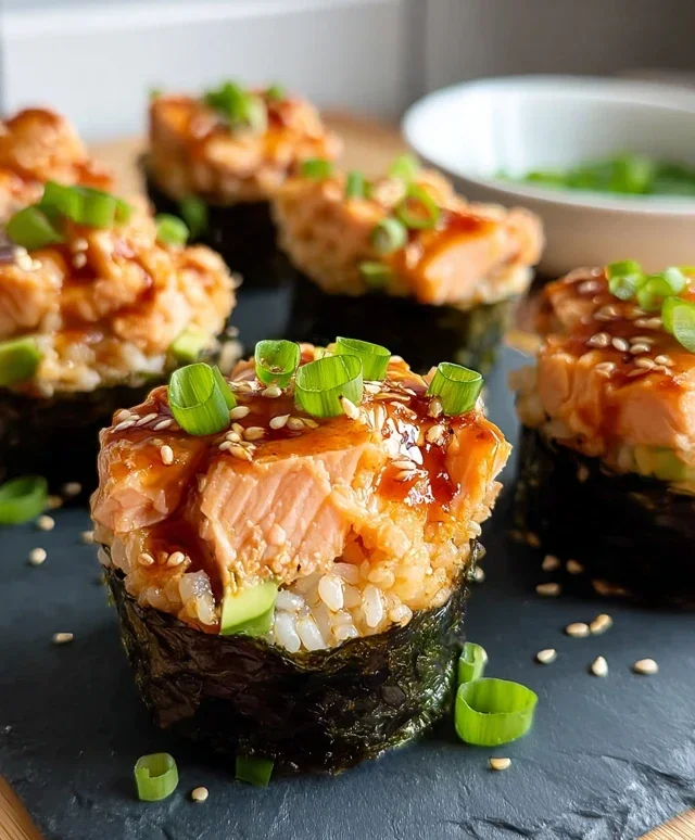 Spicy Salmon Sushi Cups