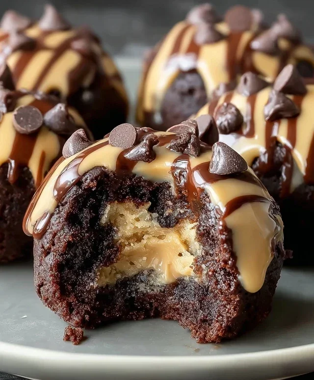 Chocolate Chip Cookie Dough Brownie Bombs