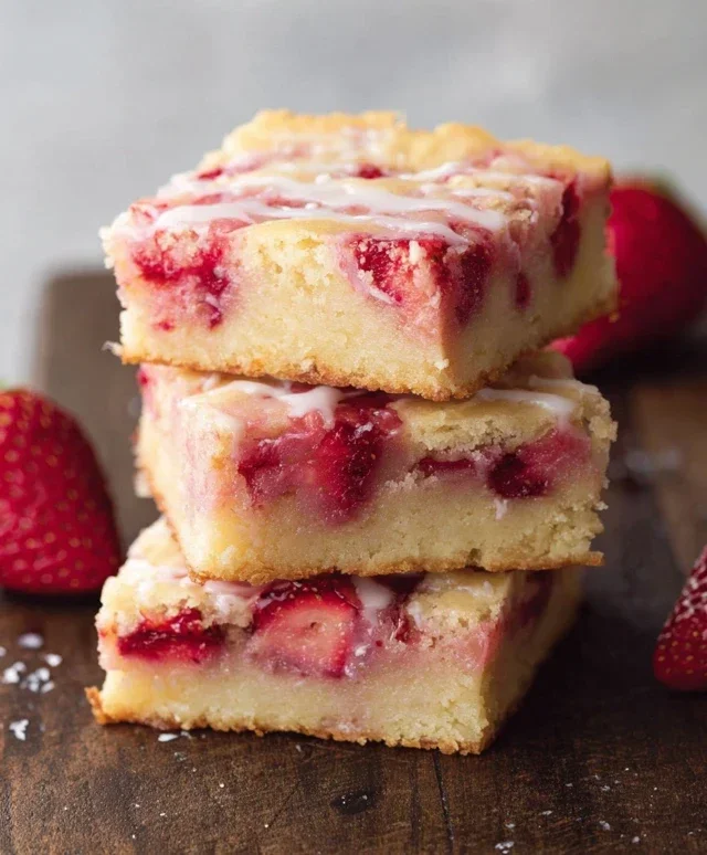 Strawberry Lemon Blondies