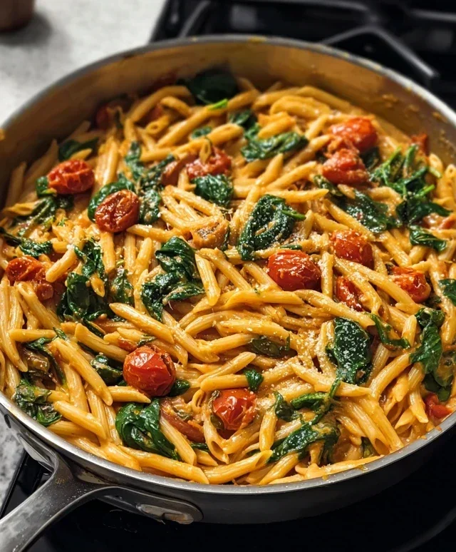 One-Pot Spinach Tomato Pasta