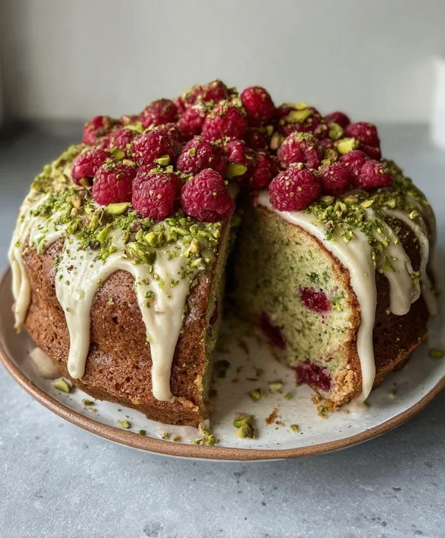 Pistachio Raspberry Cake