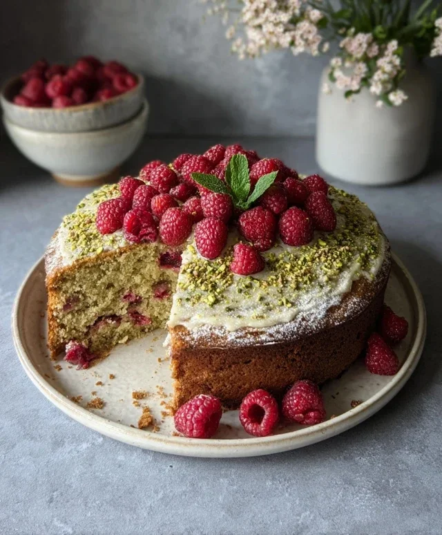 Pistachio Raspberry Cake
