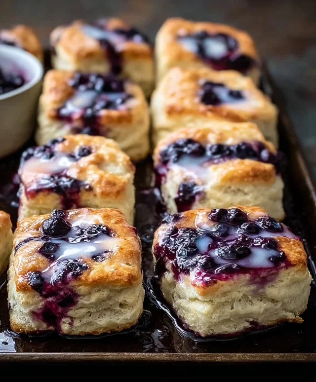 Glazed Blueberry Butter Swim Biscuits