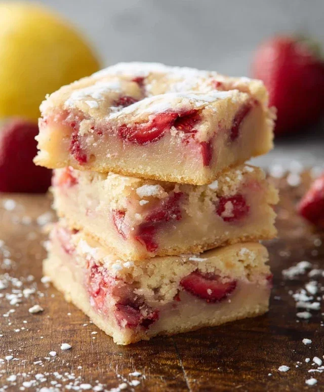 Strawberry Lemon Blondies