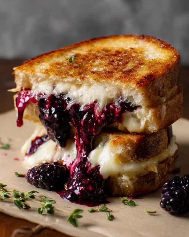 Blackberry Balsamic and Brie Grilled Cheese