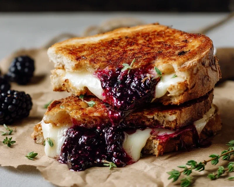 Blackberry Balsamic and Brie Grilled Cheese
