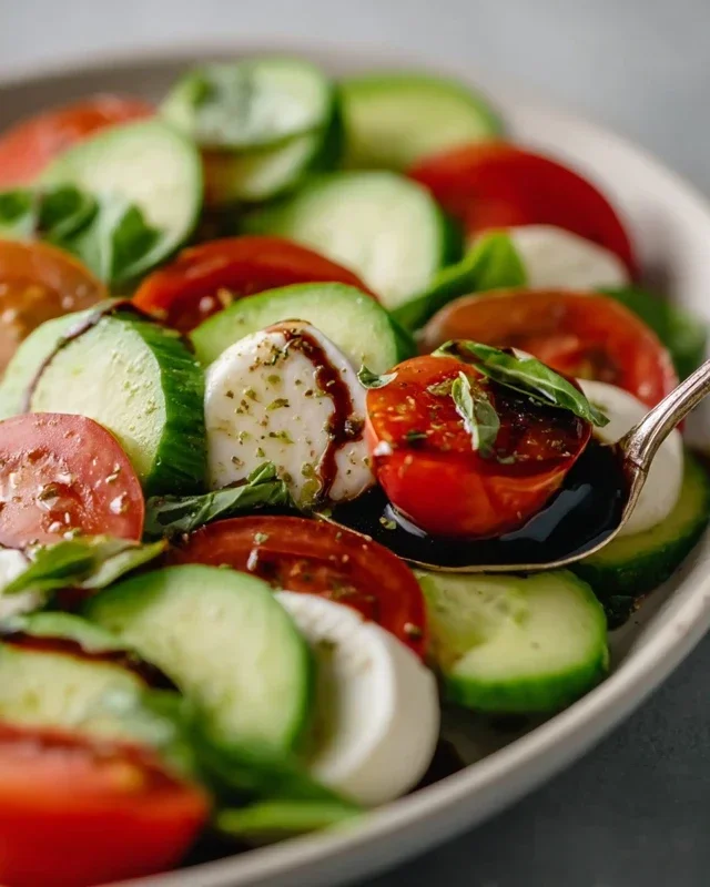 Fresh Cucumber Caprese Salad