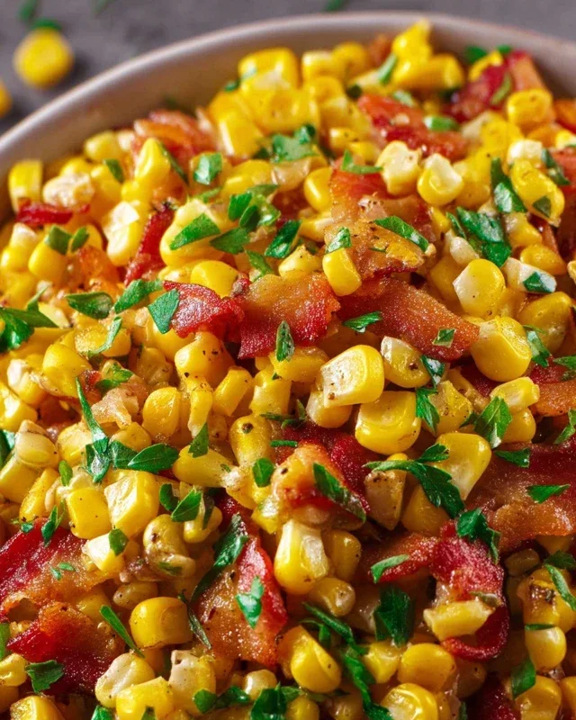 Fresh Corn and Beef Beef Bacon Side Dish