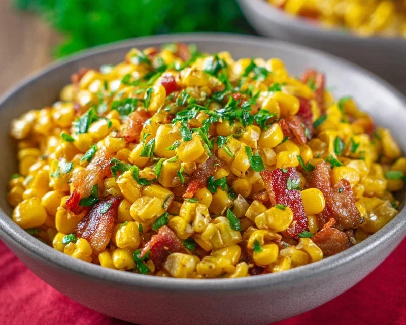 Fresh Corn and Beef Beef Bacon Side Dish