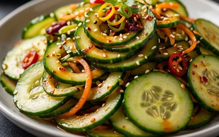 Spiral Cucumber Salad: Korean-Inspired Recipe