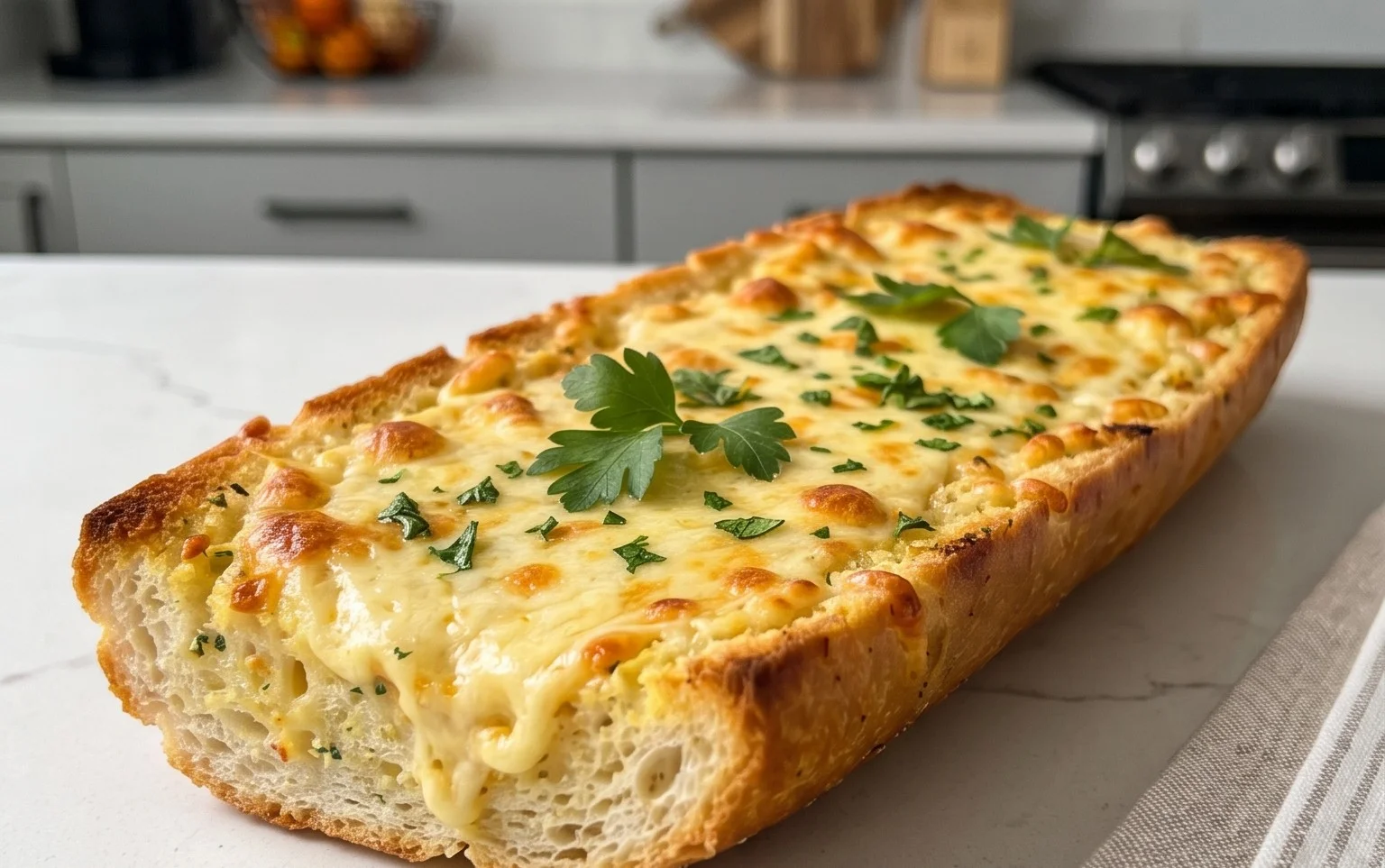 BEST CHEESY GARLIC BREAD RECIPE