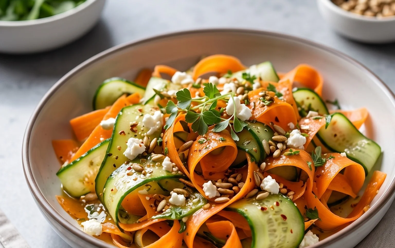 Carrot and Cucumber Ribbon Salad