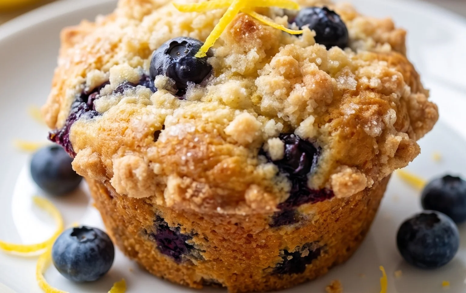 Lemon Blueberry Streusel Muffins