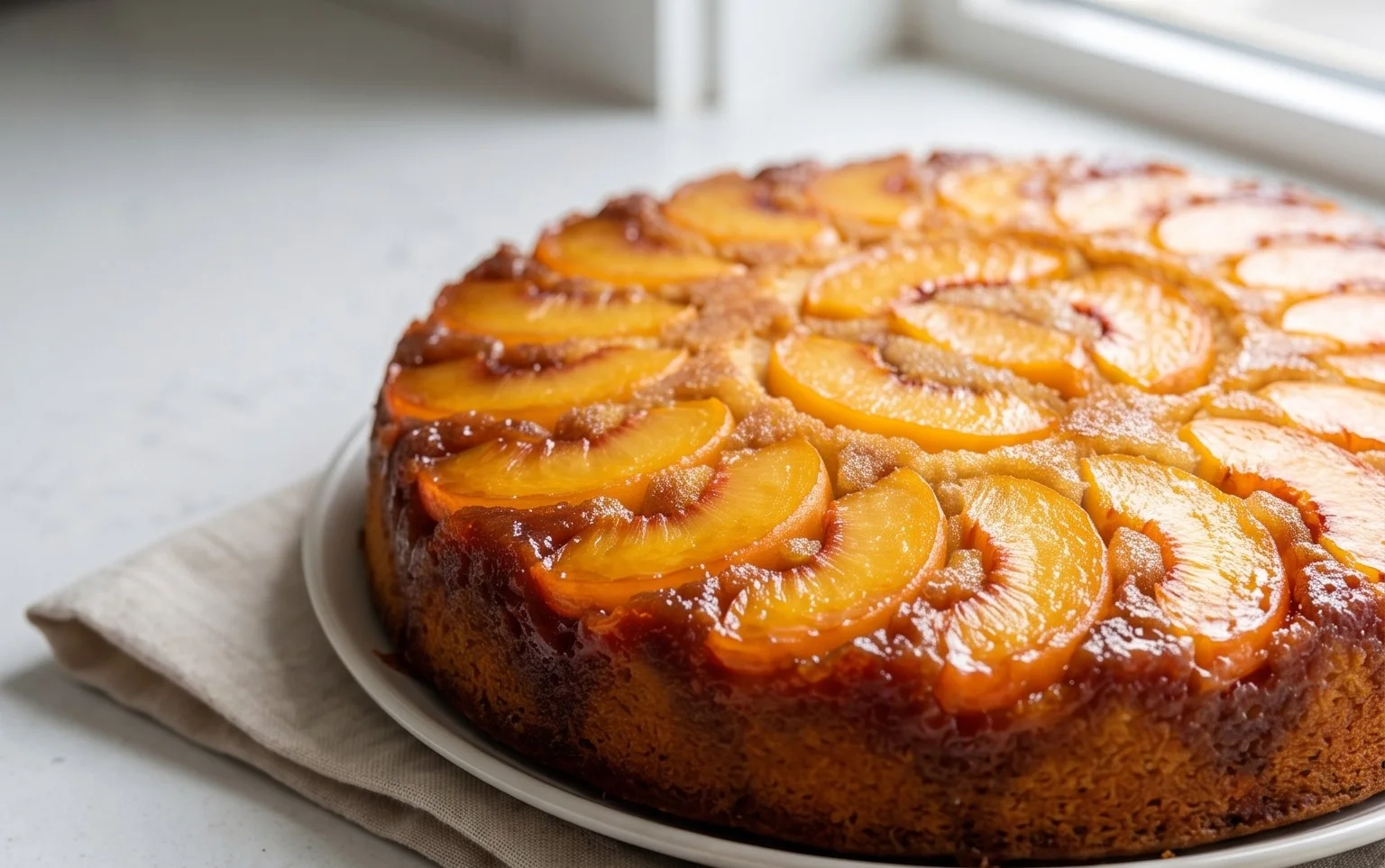 Peach Upside-Down Cake Recipe